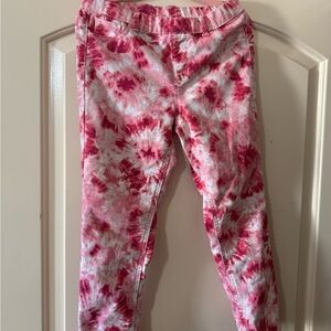 Wonder Nation Pink White Tie-Dye Leggings Pants Girls Kids Denim 10 12